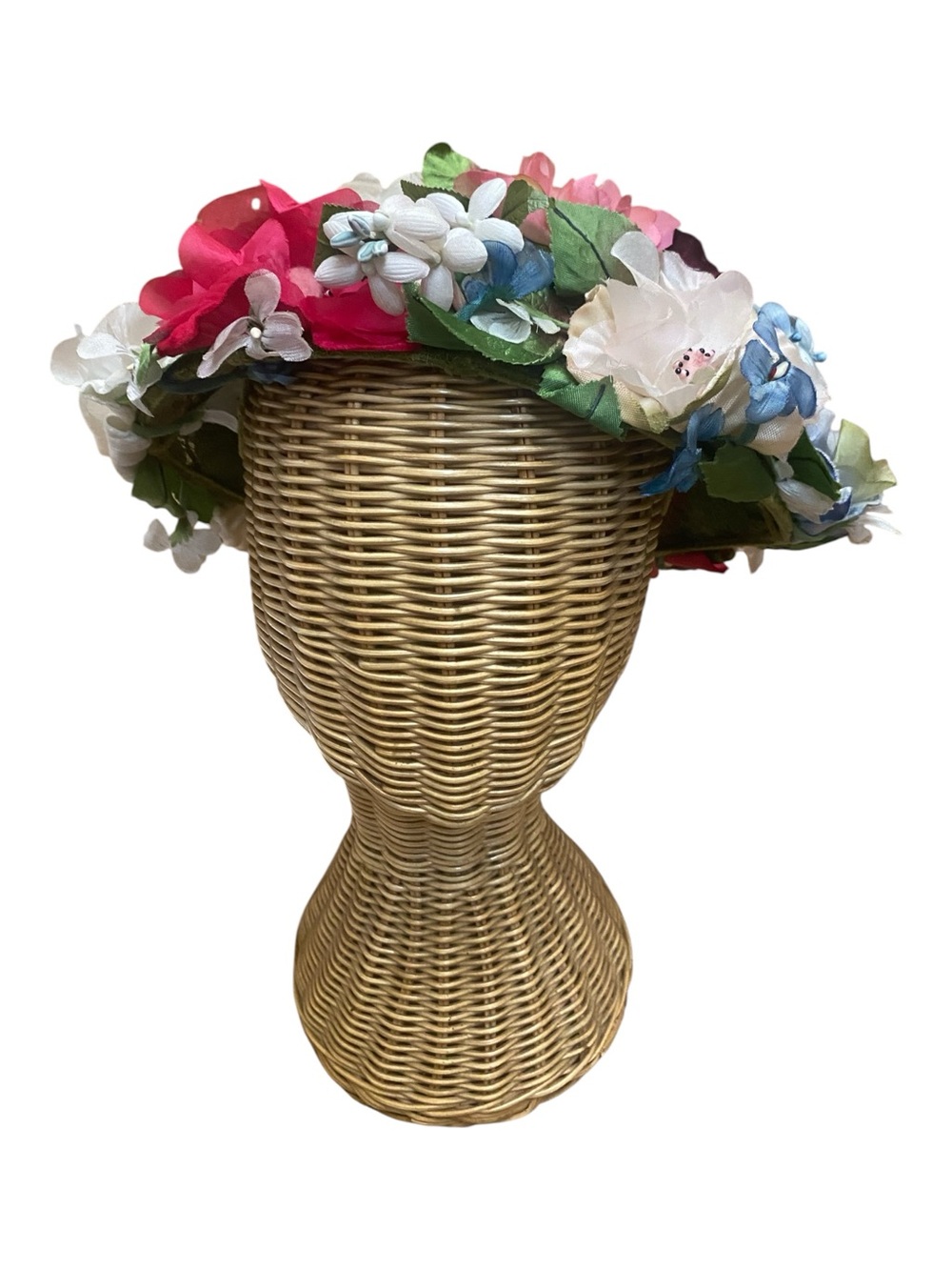 Vintage Womens 1960s Faux Flower Fascinator Church Hat Easter Derby Style